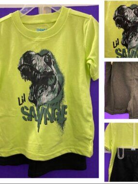 Kids gets 2pc Short set Outfit "Lil SAVAGE"